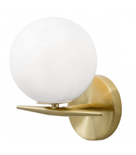 Vitton Wall Lamp Brass Metal White Glossy Glass LED E14-1