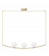 Vitton 3 Light Globe Pendant Ceiling Light Brass Metal White Glossy Glass Brass Fabric Cable LED E14-1