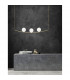 Vitton 3 Light Globe Pendant Ceiling Light Brass Metal White Glossy Glass Brass Fabric Cable LED E14-2