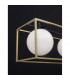 Juliet 3 Light Bar Pendant Ceiling Light Brass Black Metal White Opal Glass LED E14-3