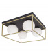 Juliet 4 Light Globe Ceiling Light Brass Black Metal White Opal Glass LED E14-1