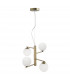 Agrigento 4 Light Globe Pendant Ceiling Light Opal Glass Antique Brass Metal G9-1