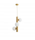Jaklin 3 Light Globe Pendant Ceiling Light Opal Glass Antique Brass Metal Gold Fabric Wire LED G9-1