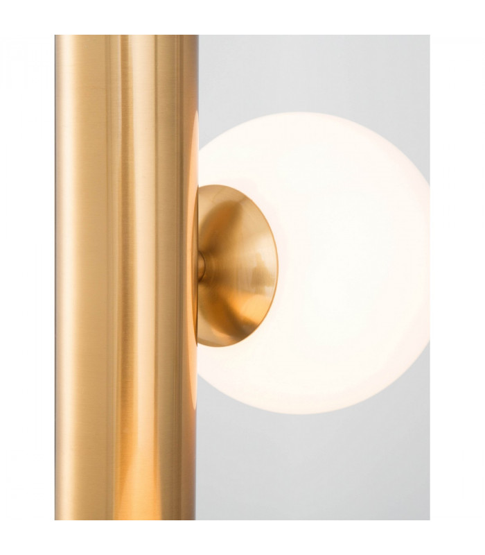 Jaklin 3 Light Globe Pendant Ceiling Light Opal Glass Antique Brass Metal Gold Fabric Wire LED G9-6
