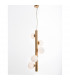 Jaklin 5 Light Globe Pendant Ceiling Light Opal Glass Antique Brass Metal Gold Fabric Wire LED G9-3