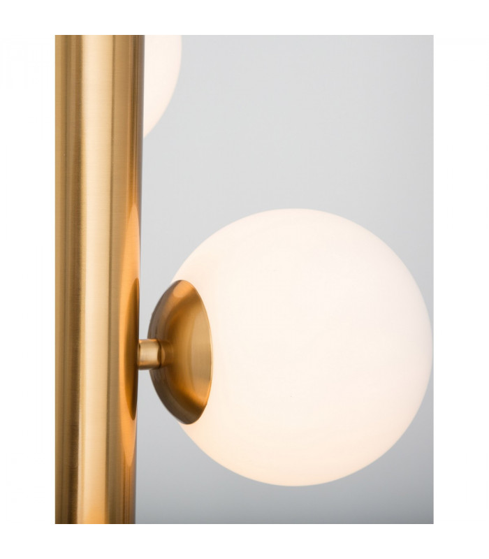 Jaklin 5 Light Globe Pendant Ceiling Light Opal Glass Antique Brass Metal Gold Fabric Wire LED G9-6