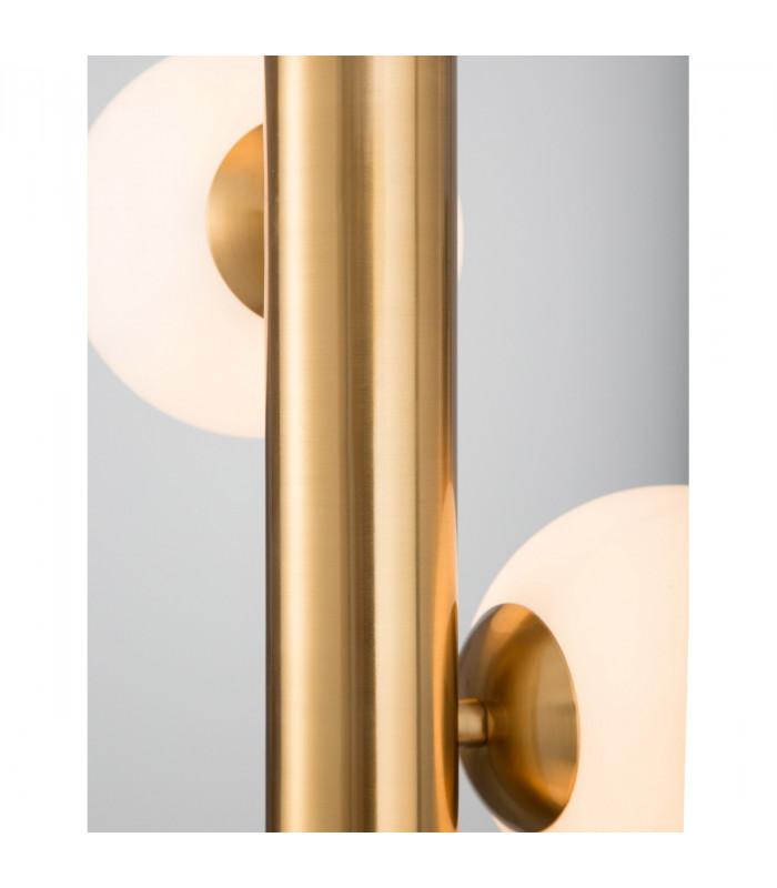 Jaklin 5 Light Globe Pendant Ceiling Light Opal Glass Antique Brass Metal Gold Fabric Wire LED G9-7