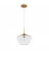 Prisma Dome Pendant Ceiling Light Clear Glass Gold Metal LED E27-1