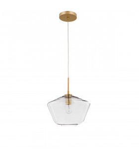 Prisma Dome Pendant Ceiling Light Clear Glass Gold Metal LED E27-1