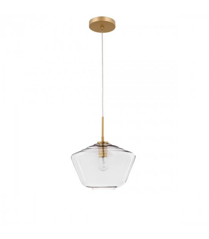 Prisma Dome Pendant Ceiling Light Clear Glass Gold Metal LED E27-1