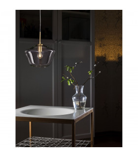 Prisma Dome Pendant Ceiling Light Clear Glass Gold Metal LED E27-2