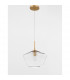 Prisma Dome Pendant Ceiling Light Clear Glass Gold Metal LED E27-3
