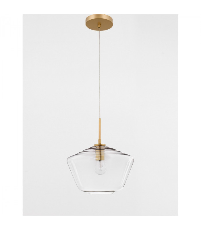 Prisma Dome Pendant Ceiling Light Clear Glass Gold Metal LED E27-3