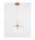 Prisma Dome Pendant Ceiling Light Clear Glass Gold Metal LED E27-4