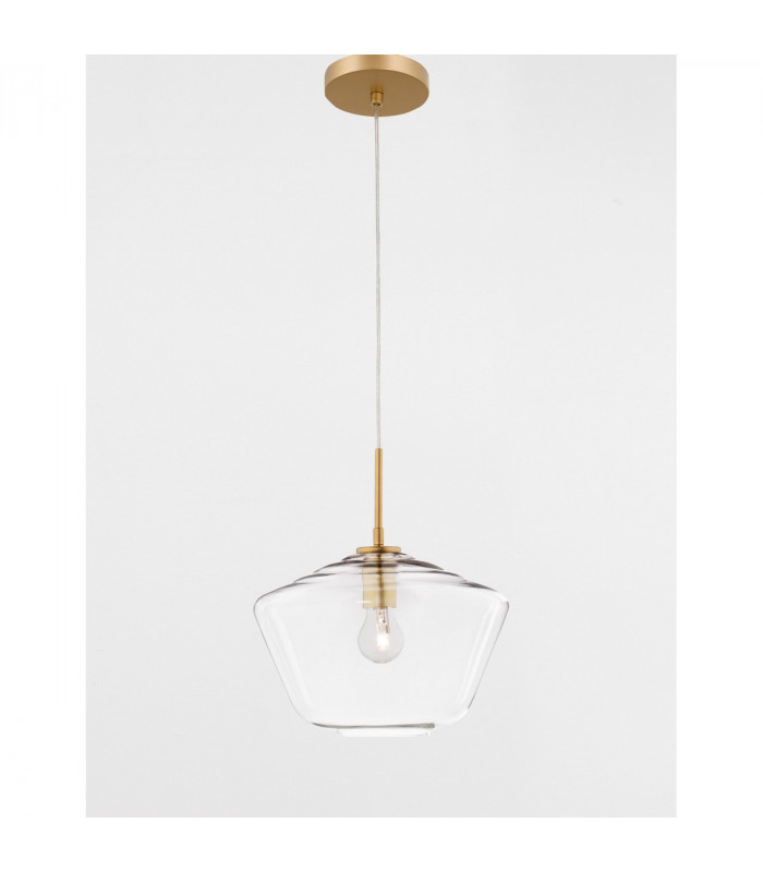 Prisma Dome Pendant Ceiling Light Clear Glass Gold Metal LED E27-4