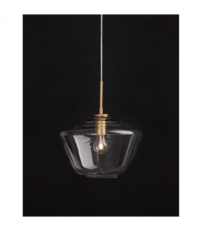Prisma Dome Pendant Ceiling Light Clear Glass Gold Metal LED E27-5