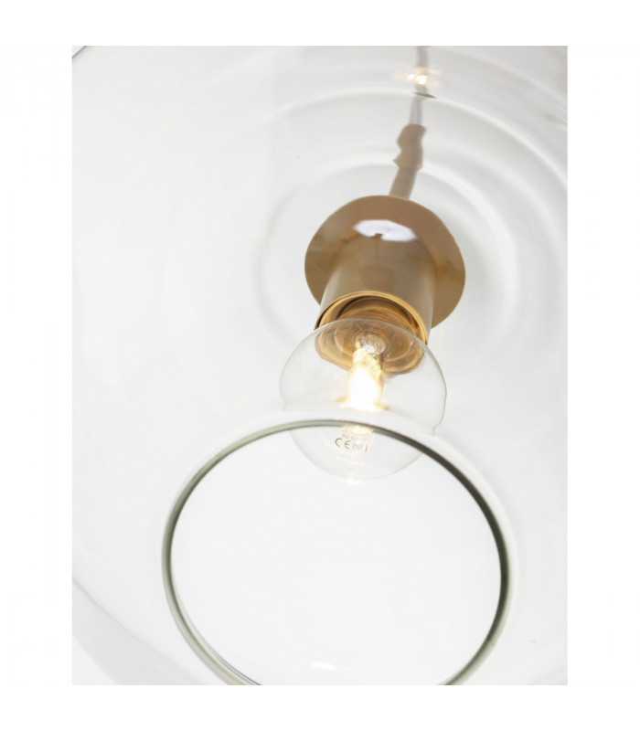 Prisma Dome Pendant Ceiling Light Clear Glass Gold Metal LED E27-7