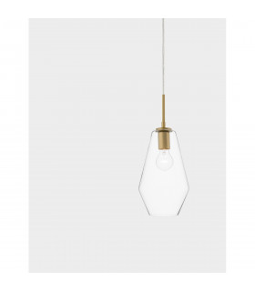 Prisma 17cm Dome Pendant Ceiling Light Gold Metal Clear Glass LED E27-2