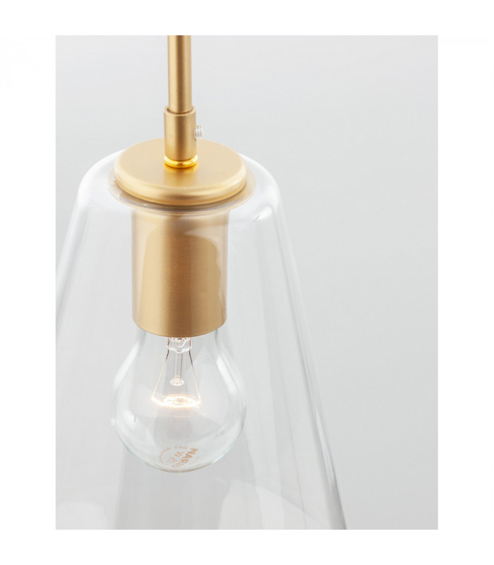 Prisma 17cm Dome Pendant Ceiling Light Gold Metal Clear Glass LED E27-4
