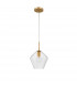 Prisma 23cm Dome Pendant Ceiling Light Gold Metal Clear Glass LED E27-1