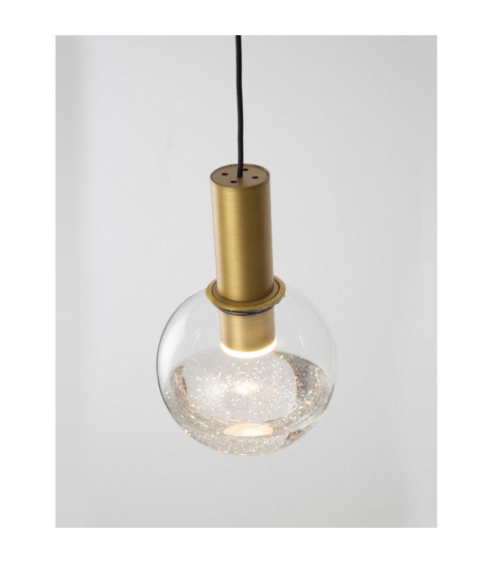 Belar Integrated LED Pendant Ceiling Light Clear Glass Brass Metal LED 4.8W 336Lm 3000K-4