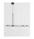 Impero 4 Light Bar Pendant Ceiling Light White Frosted Glass Black Metal LED G9-3