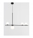 Impero 4 Light Bar Pendant Ceiling Light White Frosted Glass Black Metal LED G9-4