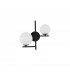 Impero 2 Light Wall Lamp White Frosted Glass Black Metal LED E14-1