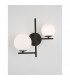 Impero 2 Light Wall Lamp White Frosted Glass Black Metal LED E14-2