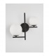 Impero 2 Light Wall Lamp White Frosted Glass Black Metal LED E14-3