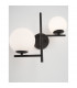 Impero 2 Light Wall Lamp White Frosted Glass Black Metal LED E14-4