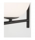 Impero 2 Light Wall Lamp White Frosted Glass Black Metal LED E14-6