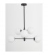 Impero 6 Light Globe Pendant Ceiling Light White Frosted Glass Black Metal LED E14-3