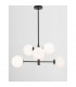 Impero 6 Light Globe Pendant Ceiling Light White Frosted Glass Black Metal LED E14-4