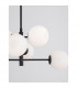 Impero 6 Light Globe Pendant Ceiling Light White Frosted Glass Black Metal LED E14-6