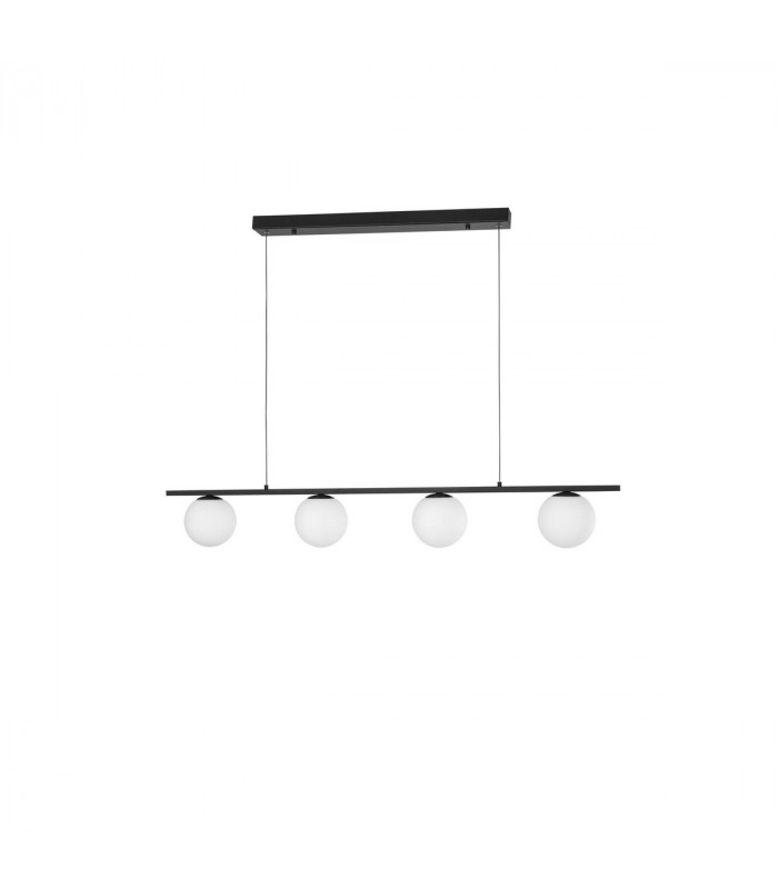 Joline Bar Pendant Ceiling Light Sandy Black Metal Aluminium White Opal Glass LED 32W 2060Lm 3200K-1