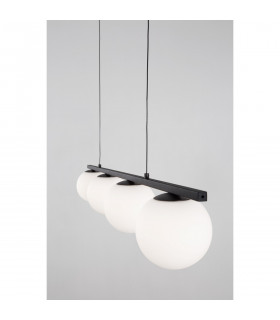 Joline Bar Pendant Ceiling Light Sandy Black Metal Aluminium White Opal Glass LED 32W 2060Lm 3200K-2