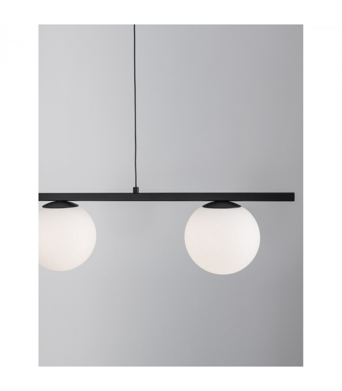 Joline Bar Pendant Ceiling Light Sandy Black Metal Aluminium White Opal Glass LED 32W 2060Lm 3200K-3