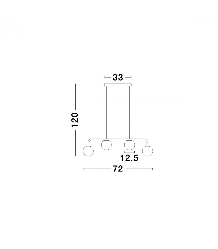Joline Bar Pendant Ceiling Light Sandy Black Metal Aluminium White Opal Glass LED 32W 2060Lm 3200K-5