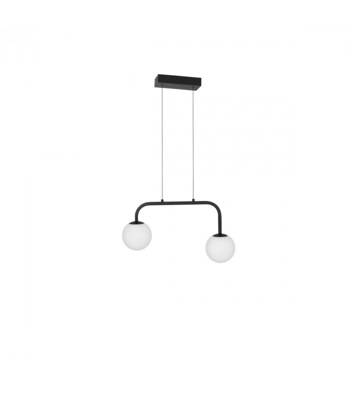 Joline Integrated LED Pendant Ceiling Light Sandy Black Metal Aluminium White Opal Glass LED 16W 1030Lm 3200K-1