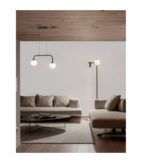 Joline Integrated LED Pendant Ceiling Light Sandy Black Metal Aluminium White Opal Glass LED 16W 1030Lm 3200K-2