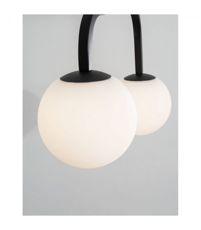 Joline Integrated LED Pendant Ceiling Light Sandy Black Metal Aluminium White Opal Glass LED 16W 1030Lm 3200K-4