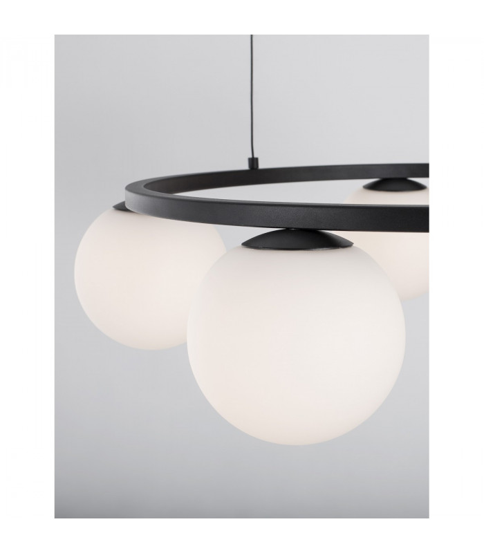 Joline Integrated LED Pendant Ceiling Light Sandy Black Metal Aluminium White Opal Glass LED 40W 2580Lm 3200K-3