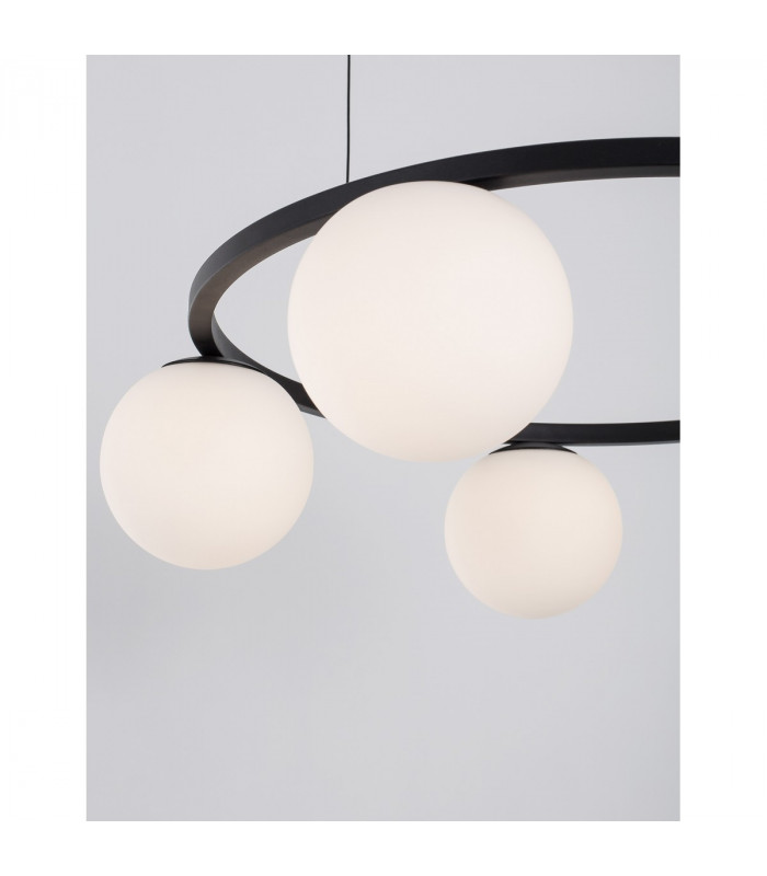 Joline Integrated LED Pendant Ceiling Light Sandy Black Metal Aluminium White Opal Glass LED 40W 2580Lm 3200K-4