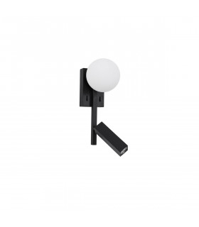 Joline Reading Light Sandy Black Metal Aluminium White Opal Glass Switched LED G9 1x3W 200Lm 3200K-1