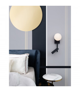 Joline Reading Light Sandy Black Metal Aluminium White Opal Glass Switched LED G9 1x3W 200Lm 3200K-2