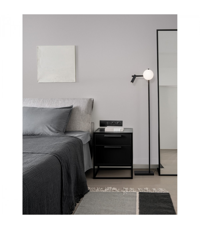 Joline Reading Lamp Sandy Black Metal Aluminium White Opal Glass Switched LED 6W 450Lm 1x3W 200Lm 3200K-2