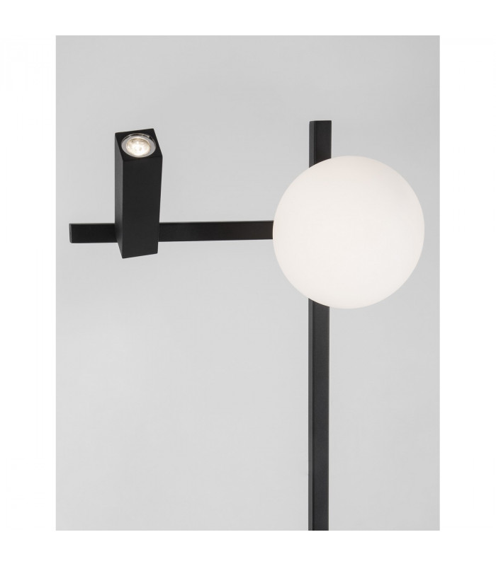 Joline Reading Lamp Sandy Black Metal Aluminium White Opal Glass Switched LED 6W 450Lm 1x3W 200Lm 3200K-3
