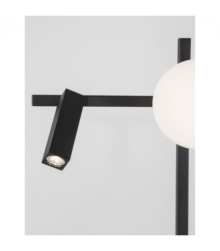 Joline Reading Lamp Sandy Black Metal Aluminium White Opal Glass Switched LED 6W 450Lm 1x3W 200Lm 3200K-4