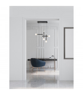 Cayo Integrated LED Pendant Ceiling Light Opal Glass Brass Black Aluminium LED 20W 1000Lm 3000K-2